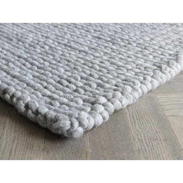 Piaskowobrązowy pleciony dywan wełniany Wooldot Braided Rugs, 170x240 cm