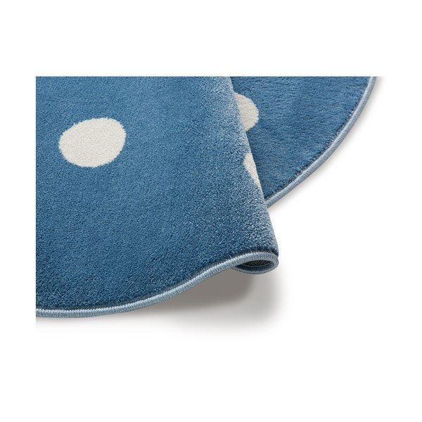 Niebieski okrągły z motywem kropek KICOTI Blue, ø 100 cm-image-1