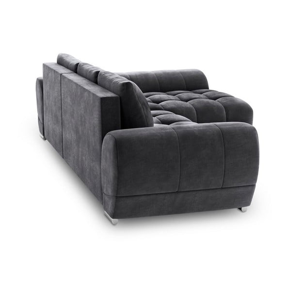 Ciemnoszary rozkładany narożnik z aksamitnym obiciem Windsor & Co Sofas Nuage, prawostronny-image-3