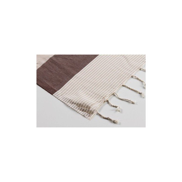 Ręcznik hammam Amerikan Brown Beige, 100x180 cm-image-1