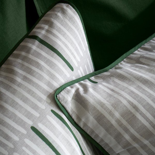 Zielona/szara bawełniana pościel jednoosobowa 135x200 cm Camden Stripe – Content by Terence Conran-image-3