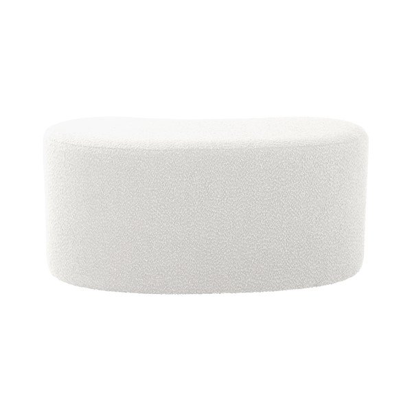 Biały puf z materiału bouclé Ada – Leitmotiv-image-4