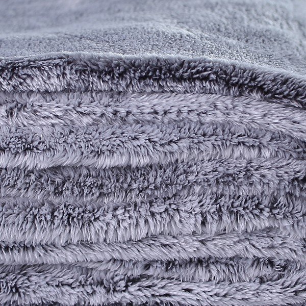 Szaroniebieski koc z mikrowłókna DecoKing Fluff Charcoal, 220x240 cm-image-2