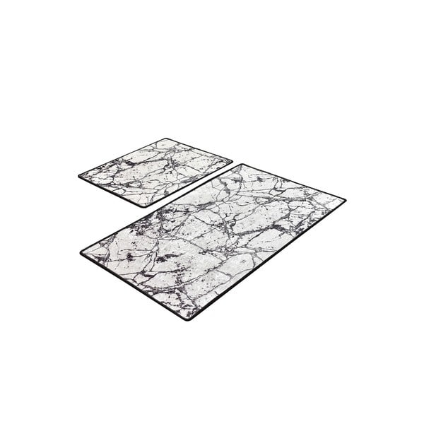 Zestaw 2 prostokątnych dywaników łazienkowych Foutastic Marble