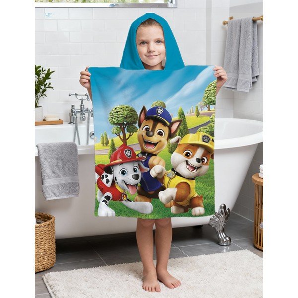 Bawełniane ponczo dziecięce w rozmiarze 3-8 lat Paw Patrol – Jerry Fabrics-image-1