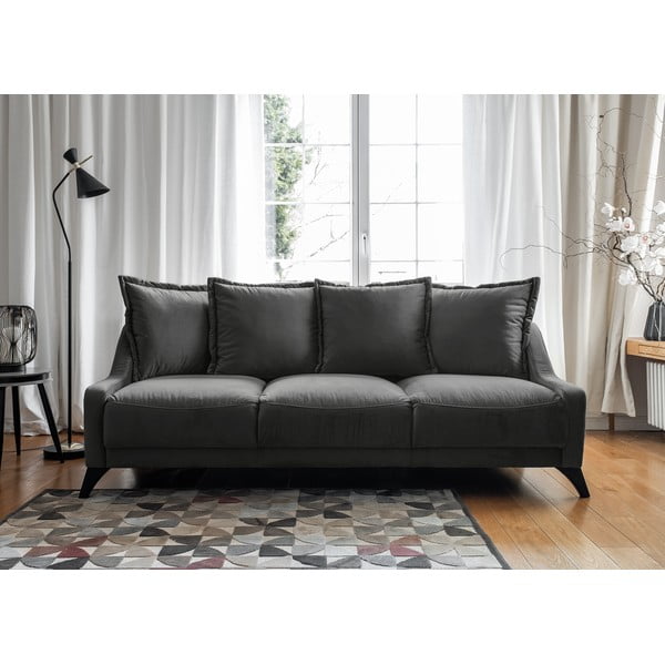 Ciemnoszara aksamitna sofa Miuform Royal Rose-image-1