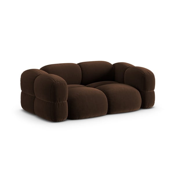 Ciemnobrązowa aksamitna sofa 210 cm Loretto – Cosmopolitan Design-image-2