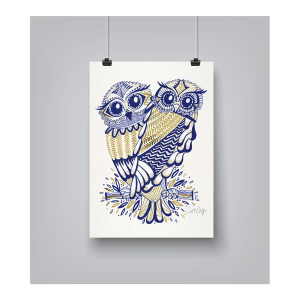 Plakat Americanflat Inked Owls by Cat Coquillette, 30x42 cm