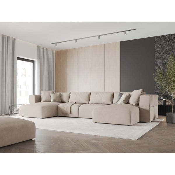 Beżowy narożnik (w kształcie litery U) Esther – Milo Casa-image-1