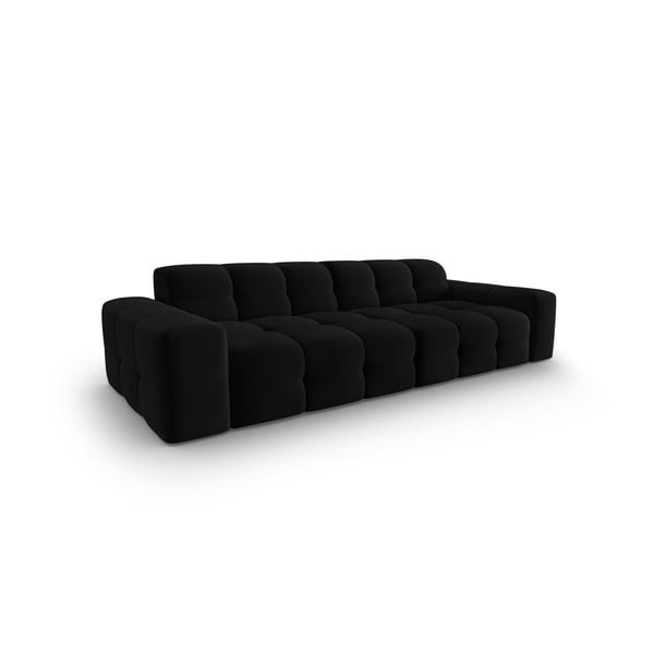Czarna aksamitna sofa 255 cm Kendal – Micadoni Home-image-3