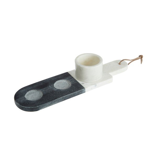Zestaw 3 biało-szarych marmurowych misek do serwowania Premier Housewares Marble-image-2