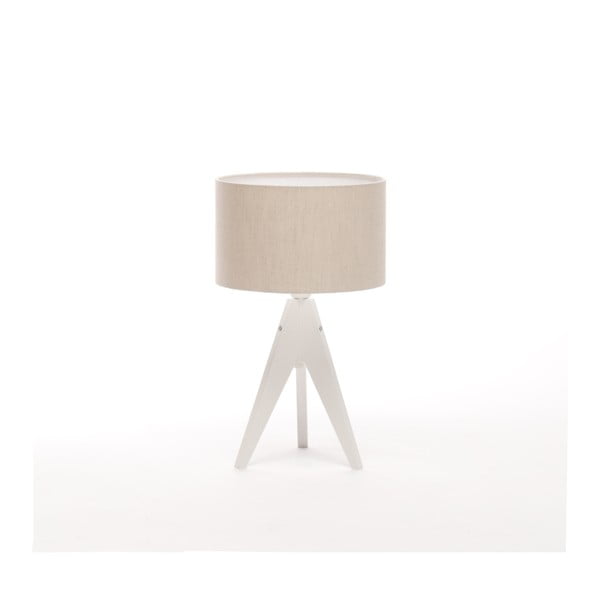 Kremowa lampa stołowa 4room Artist, biała lakierowana brzoza, Ø 25 cm