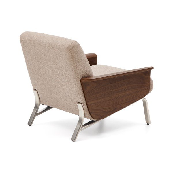 Jasnobrązowy fotel z tkaniny szenilowej Amsen – Kave Home-image-4