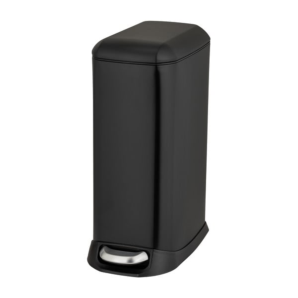 Stalowy kosz na śmieci z pedałem w kolorze matowej czerni 20 l Design – Wenko