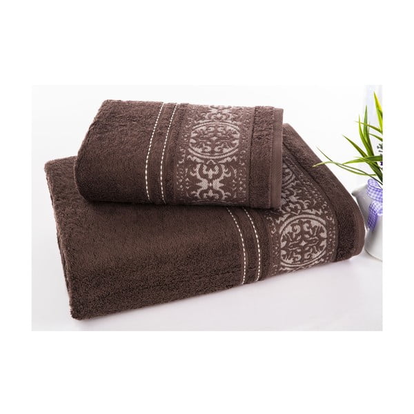 Zestaw 2 ręczników Ottoman Brown, 50x90 cm i 70x140 cm