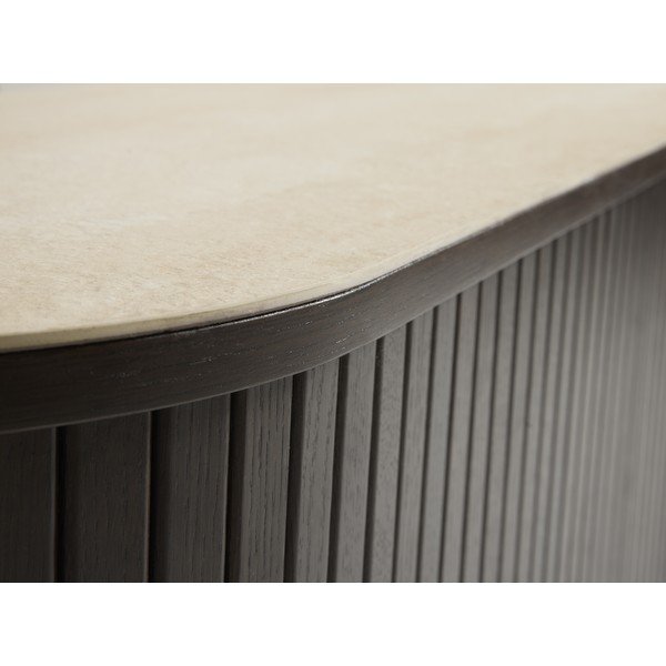 Szafka pod TV z ceramicznym blatem w ciemnym naturalnym kolorze 180x50x40 cm Enna – Unique Furniture-image-3