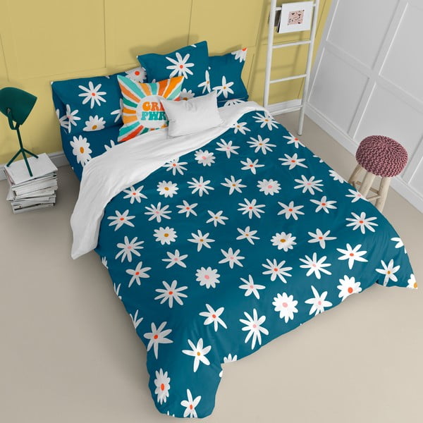 Niebieska dwuosobowa poszwa na kołdrę 200x200 cm Margaret – Aware-image-2