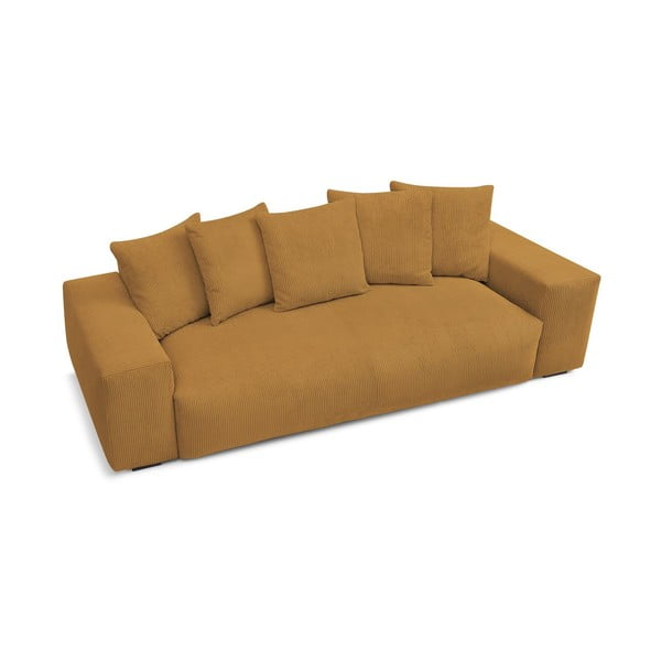 Musztardowa sztruksowa sofa 280 cm Voltaire – Bobochic Paris-image-4