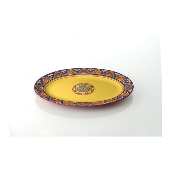 Kolorowy talerz ceramiczny Brandani, 37x26 cm