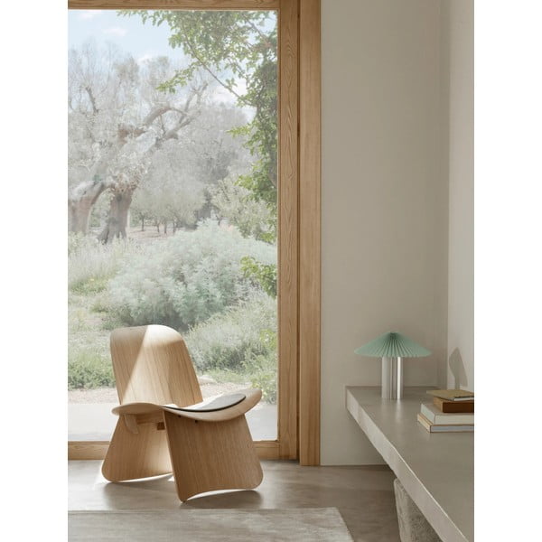 Lampa stołowa w szałwiowo-srebrnym kolorze ze ściemniaczem i tekstylnym kloszem (wysokość 36 cm) Taite – Blomus-image-4