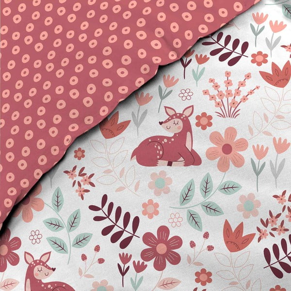 Biało-różowa bawełniana pościel dziecięca jednoosobowa 140x200 cm Bichette – douceur d'intérieur-image-2