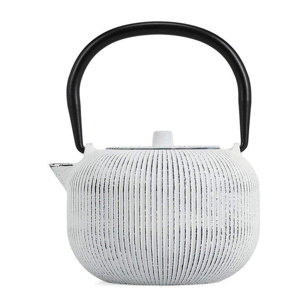 Czarno-biały żeliwny dzbanek do herbaty z sitkiem 350 ml Sencha – S|P Collection