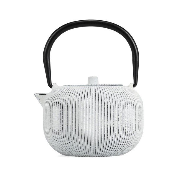 Czarno-biały żeliwny dzbanek do herbaty z sitkiem 350 ml Sencha – S|P Collection