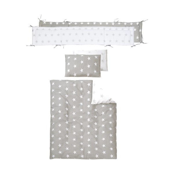 Białe łóżeczko na kółkach z baldachimem 60x120 cm Little stars – Roba-image-3