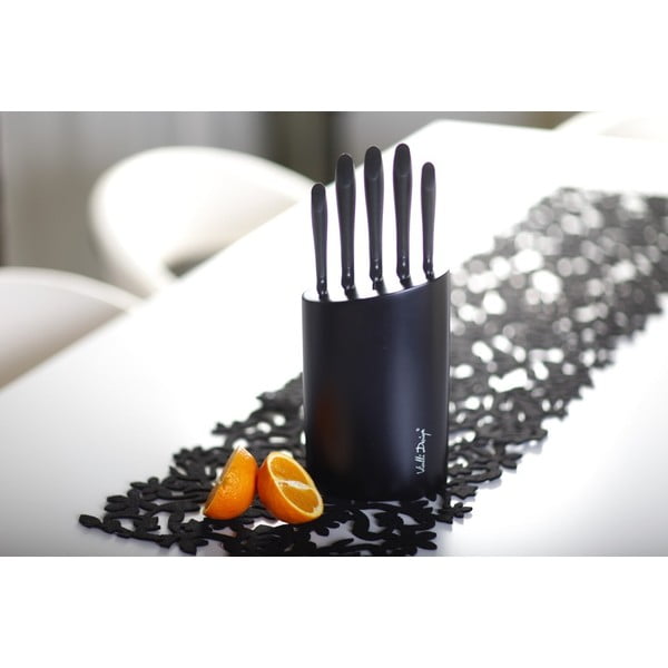 Komplet pięciu noży Vialli Design, czarny-image-1