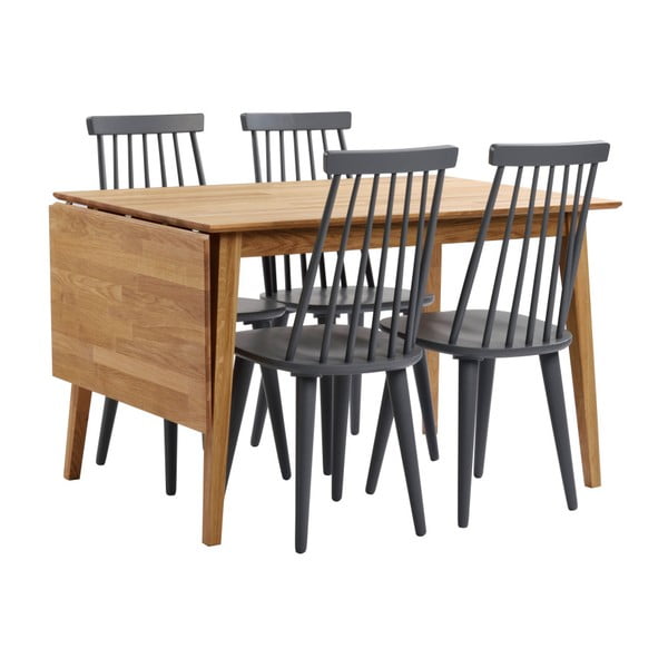 Stół z drewna dębowego z opuszczanym blatem Rowico Mimi, 120 x 80 cm-image-4