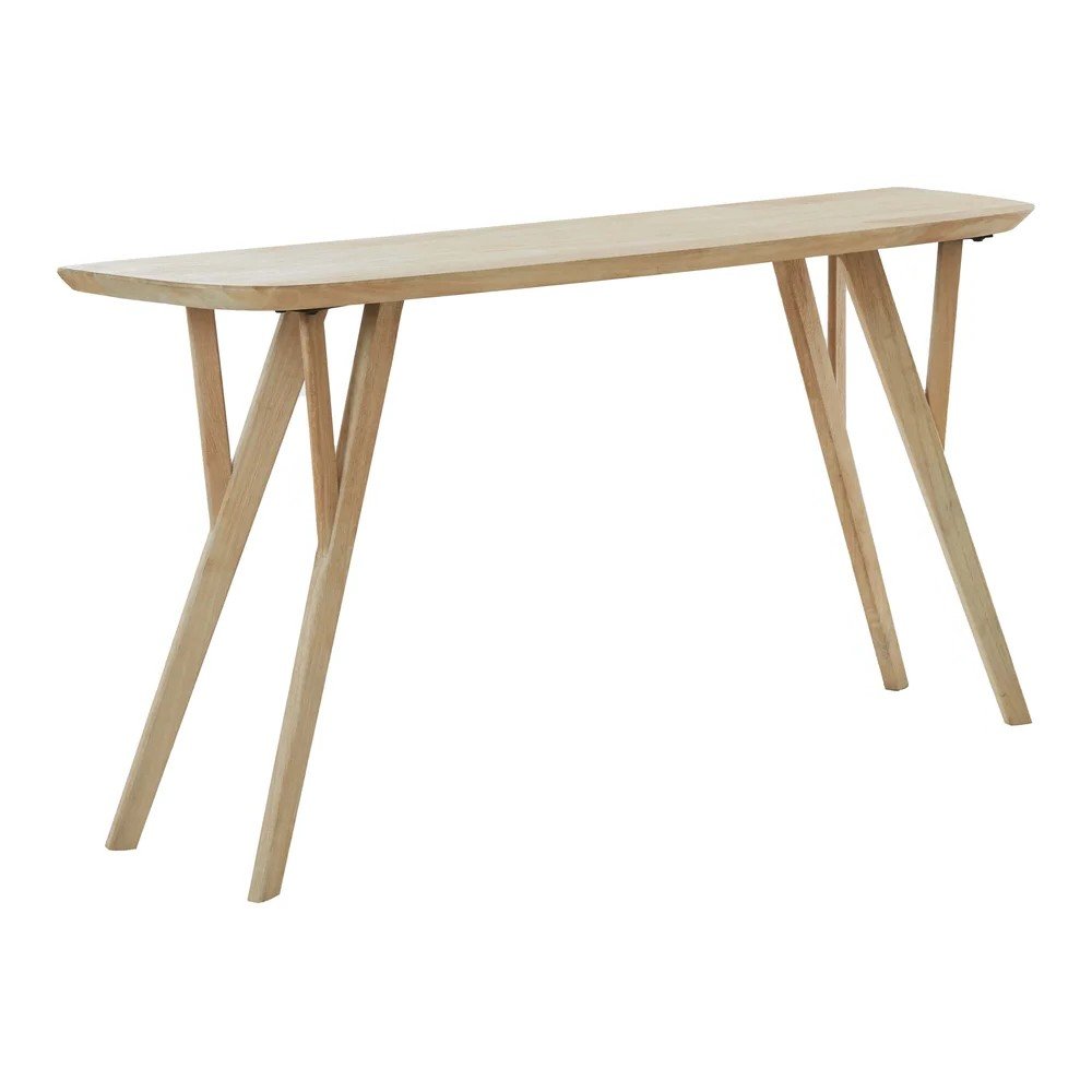 Konsola z litego drewna mango w naturalnym kolorze 44x160 cm Quenza – Light & Living