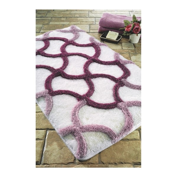 Fioletowy dywanik łazienkowy Confetti Bathmats Hermos, 60x100 cm