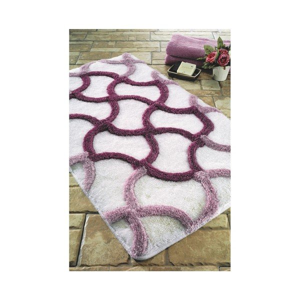 Fioletowy dywanik łazienkowy Confetti Bathmats Hermos, 60x100 cm