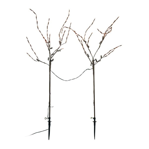 Zestaw 2 drzewek dekoracyjnych z LED Naeve, wys. 70 cm