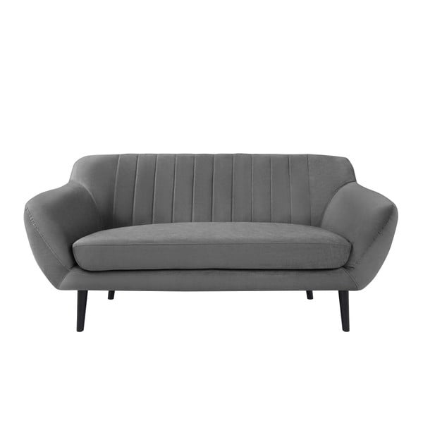 Szara sofa 2-osobowa z czarnymi nogami Mazzini Sofas Toscane