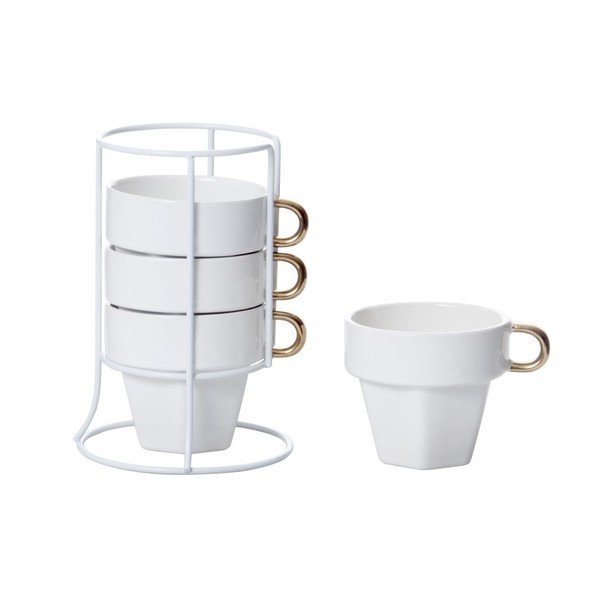 Zestaw 4 filiżanek na stojaku Cappuccino Tower-image-1