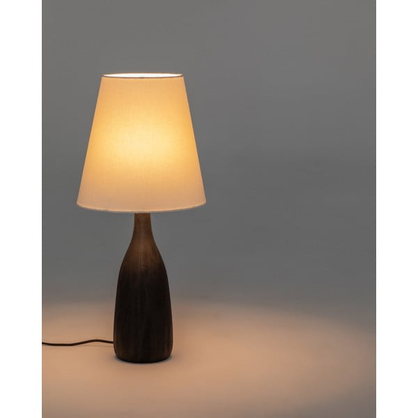 Czarno-kremowa lampa stołowa z tekstylnym kloszem (wysokość 56 cm) Luvia – Kave Home-image-3