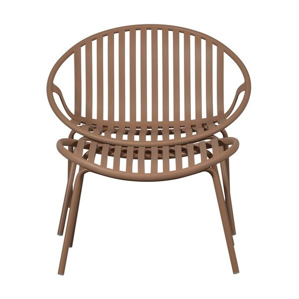 Różowy plastikowy fotel ogrodowy z podnóżkiem Bruce – WOOOD-image-4