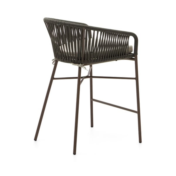 Zielony metalowy/tapicerowany hoker ogrodowy Yanet – Kave Home-image-4