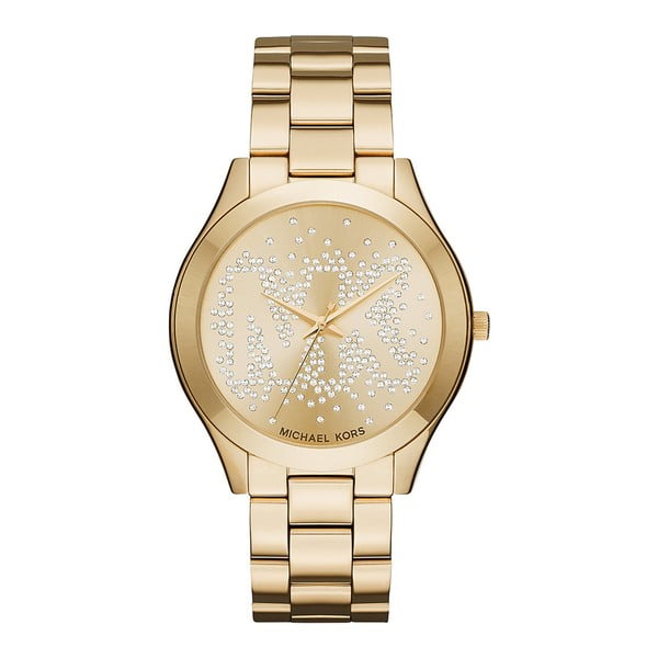 Zegarek damski w kolorze złota z kamyczkami Michael Kors Slim Runway