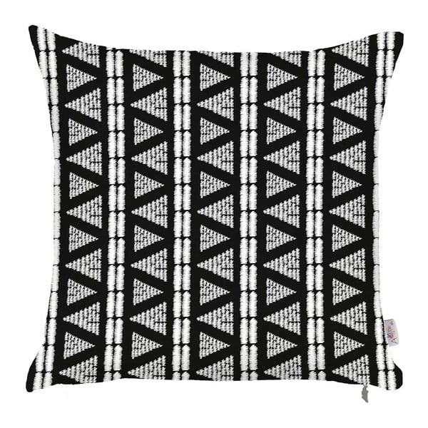 Czarno-biała poszewka na poduszkę Mike & Co. NEW YORK Geometric Tribal, 43x43 cm