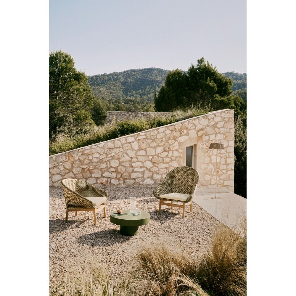 Zielono-naturalny drewniany fotel ogrodowy Olbia – Kave Home (zdjęcie 5)