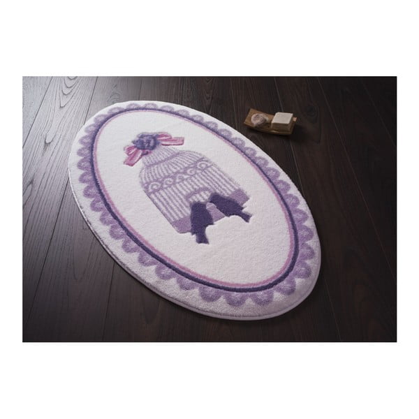 Dywanik łazienkowy Confetti Bathmats Birdcage Purple, 66x107 cm