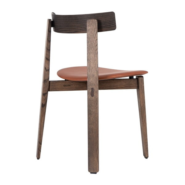 Brązowo-koniakowe krzesło z litego drewna dębowego Nora – Gazzda