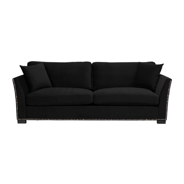 Czarna sofa 3-osobowa The Classic Living Pierre