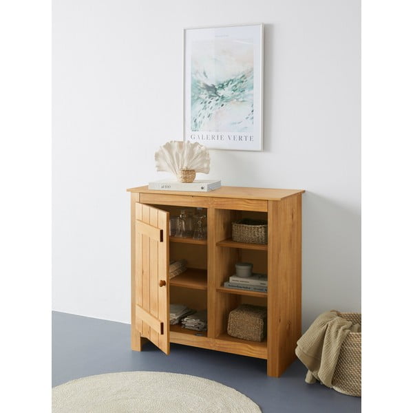 Szafka z litego drewna sosnowego w naturalnym kolorze 90x90 cm Bertram – Støraa-image-4