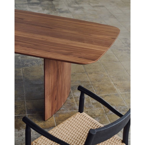 Brązowy stół w dekorze orzecha 100x200 cm Litto – Kave Home-image-1