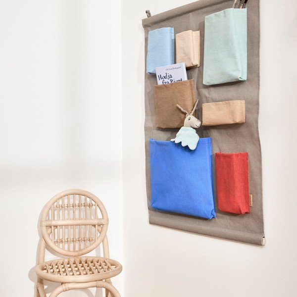 Szary tekstylny organizer wiszący 60x2x80 cm Saga – OYOY Mini-image-2