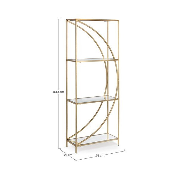 Stalowy regał w kolorze złota 56x151,5x25 cm Elenor – Bizzotto-image-4