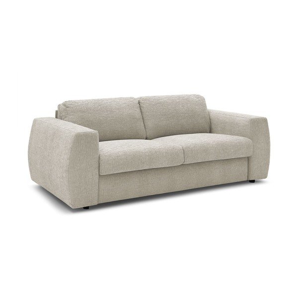 Beżowa sofa do spania/rozkładana z tkaniny szenilowej 240 cm Hugo – Bobochic Paris-image-2